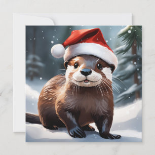 Carte de voeux Christmas Otter