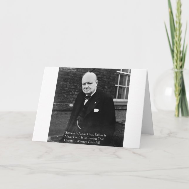 Carte de voeux Churchill "Succès jamais définitif" (Devant)