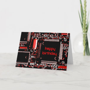 Carte de voeux Circuit Red 2 'Happy Birthday'