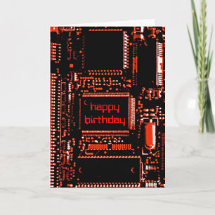 Carte de voeux Circuit Red 'Happy Birthday'