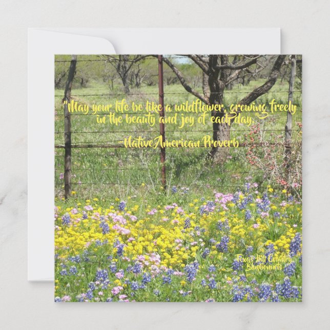 Carte de vœux citation fleurs sauvages (Devant)