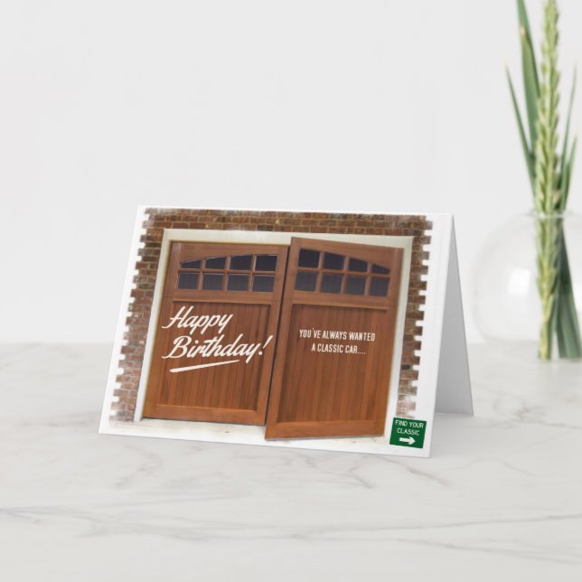 Carte de voeux classique de voiture d'Esprit (Devant)