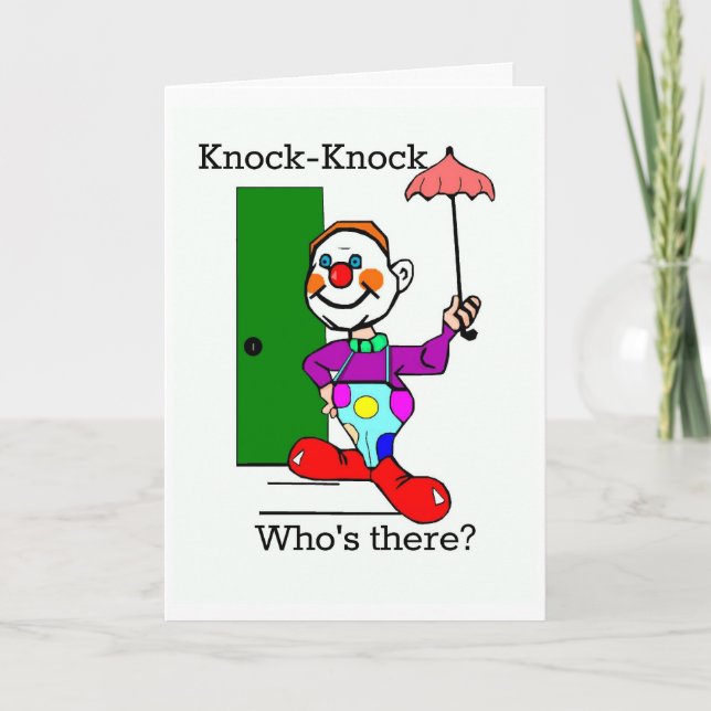 Carte de voeux Clown Knock-Knock (Devant)