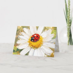 Carte de vœux "Coccinelle sur Marguerite"