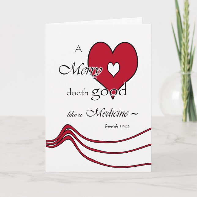 Carte de voeux Coeur d'amitié, Proverbes 17:22 (Devant)