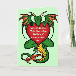 Carte de voeux coeur dragon artistique personnalis