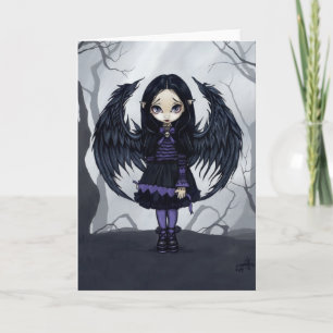 Carte de voeux "Coeurs en papier violet"