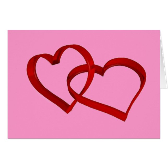 Carte de voeux Coeurs liés (Devant horizontal)