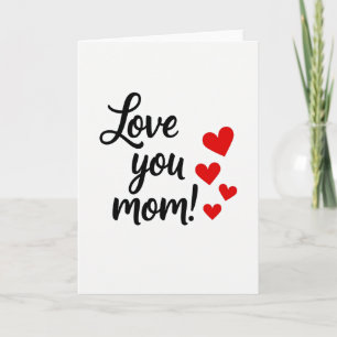 Carte de Vœux Cœurs Love You Maman