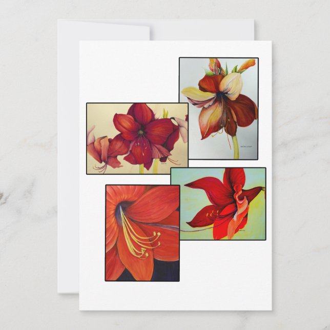 Carte de voeux Collage Amaryllis (Devant)