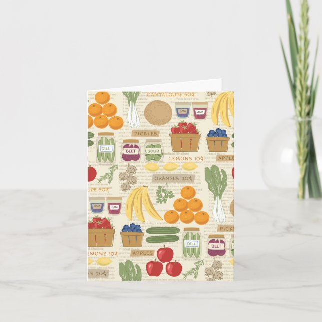 Carte de voeux Collage du stand de ferme (Devant)