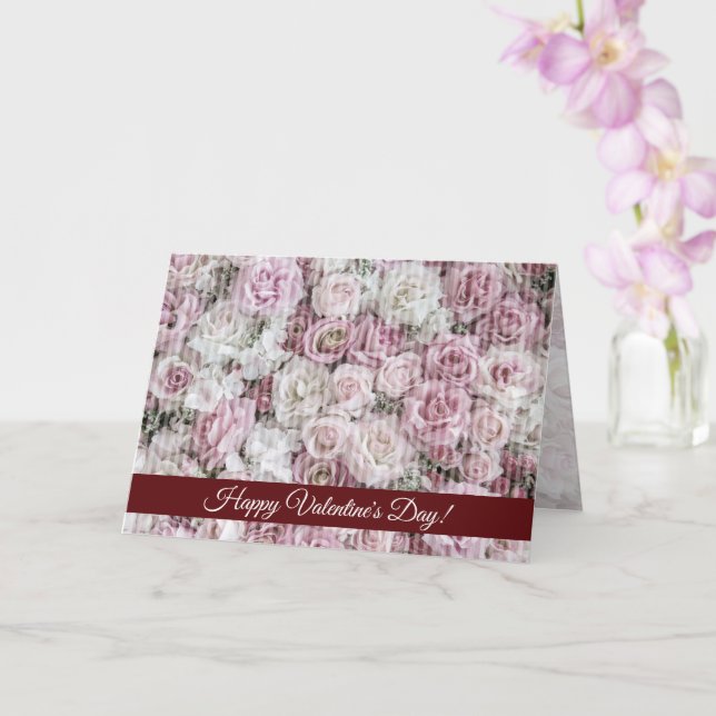 Carte de voeux - Collage Rose victorien (Orchidée)