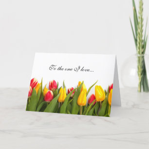 Carte de voeux colorée d'anniversaire de tulipes