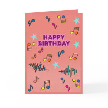 Carte de vœux colorée musicale pour anniversaire