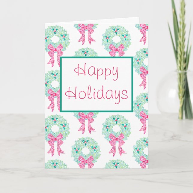 Carte de voeux Colorful Holiday Wreath (Devant)