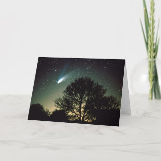 Carte de voeux Comet Hale-Bopp et Tree
