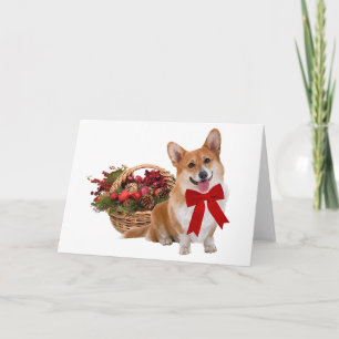 Carte de voeux "Corgi de Noël"