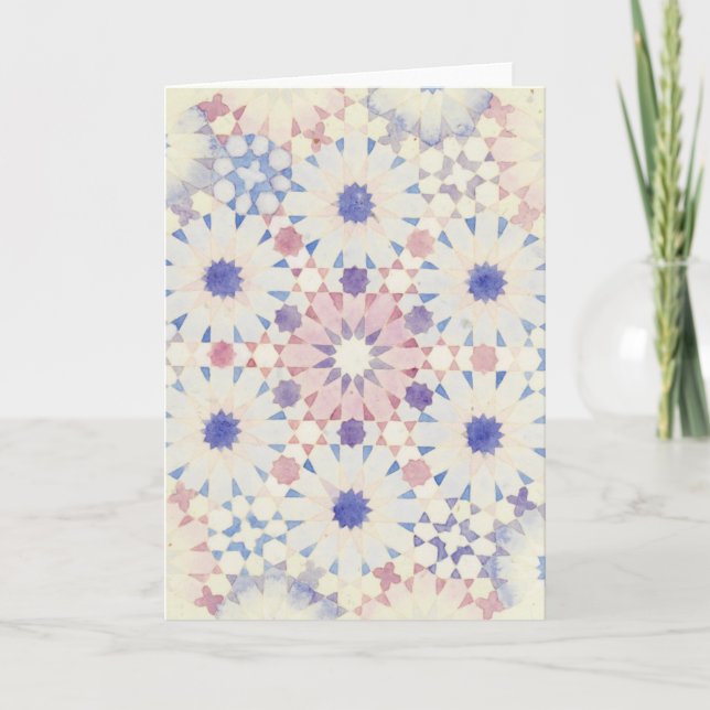 Carte de voeux 'Corn Flower' de géométrie islamiqu (Devant)