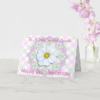 Carte de voeux - Cosmos blancs - 2e anniversaire