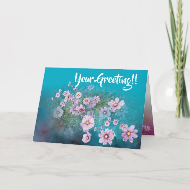 carte de vœux cosmos fleur sauvage (Devant)