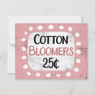Carte de voeux Cotton Bloomers 25 Cents