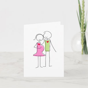 Carte de voeux Couple, bleu et vert
