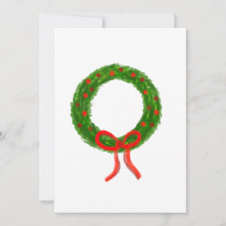Carte de vœux Couronne Aquarelle Noël