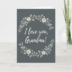Carte de voeux Couronne de fleurs pour grand-mère