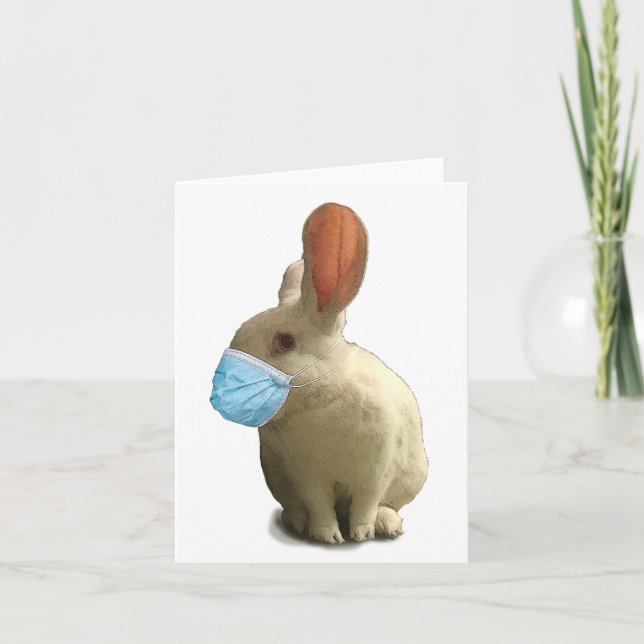 Carte de voeux COVID Mask Rabbit All-Occasion (Devant)