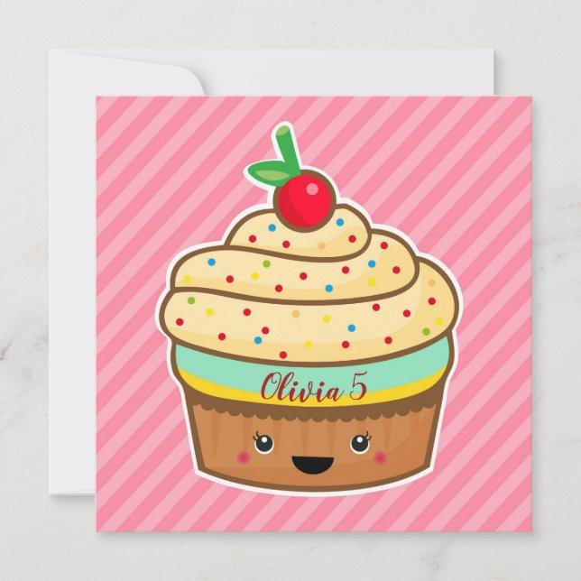 Carte de voeux Cupcake avec nom (Devant)