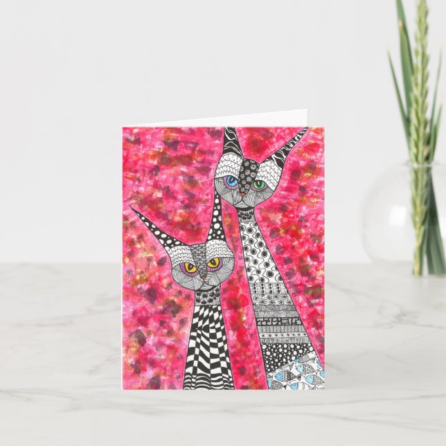 Carte de voeux Cute et Color Cats (Devant)