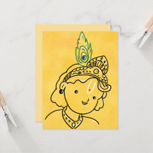 Carte de voeux Cute Little Krishna Art