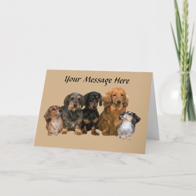 Carte de voeux Dachshund Gang (Devant)