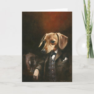 Carte de voeux Dachshund jeune homme