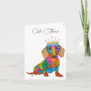 Carte de voeux Dachshund mignonne et colorée