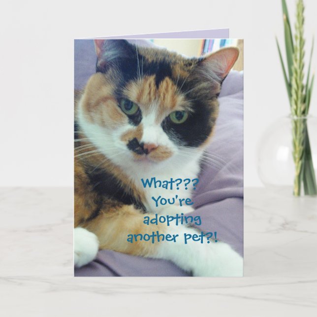 Carte de voeux d'adoption d'animal familier (Devant)