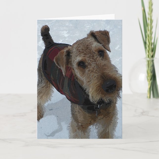 Carte de voeux d'Airedale Terrier (Devant)