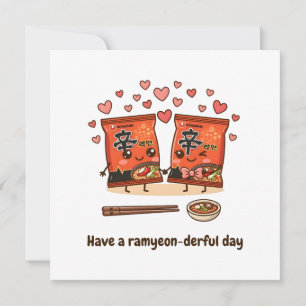 Carte de vœux d'amitié pour le Shin Ramyeon coréen