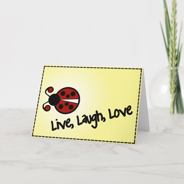 Carte de voeux d'amitié | Vivre, rire Amour (Devant)