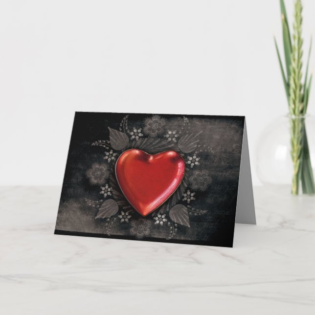 carte de voeux d'amour de coeur de goth (Devant)