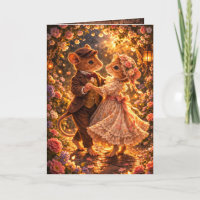 Carte de vœux d'amour pour un couple de souris pou