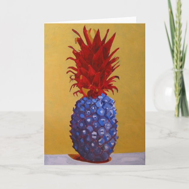 Carte de voeux d'ananas/invitation bleues (Devant)