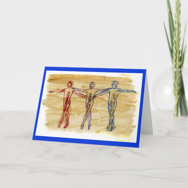 Carte de voeux Dance Harmony (bleu) (Devant)