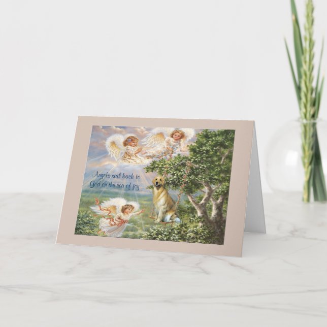 Carte de voeux d'ange de golden retriever (Devant)