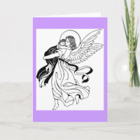 Carte de voeux d'ange de prière du soir