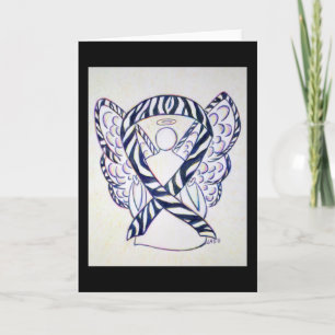 Carte de voeux d'Angel de ruban de Zebra Stripe Aw