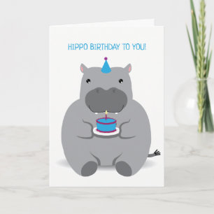 Carte de voeux d'anniversaire à Hippo