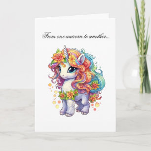 Carte de voeux d'anniversaire à l'Unicorn mignonne