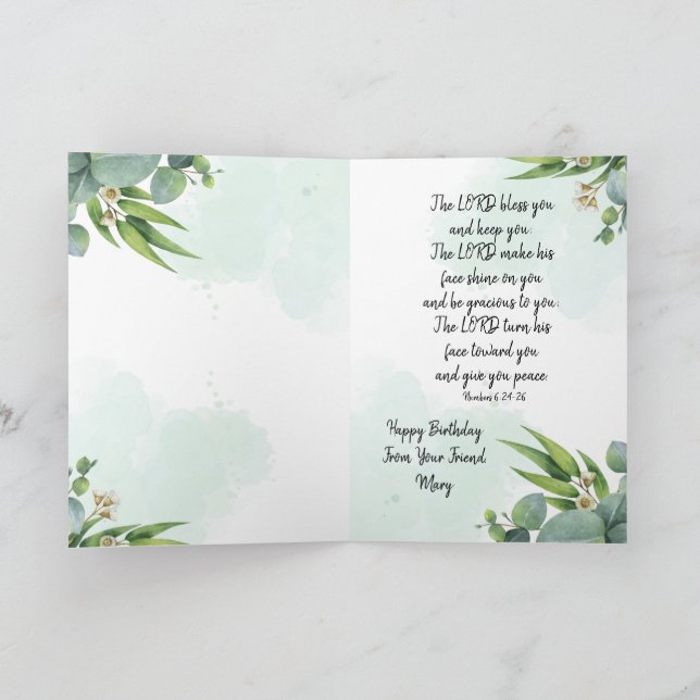 Carte de voeux d'anniversaire à thème chrétien pli (Intérieur)