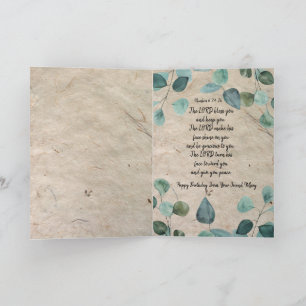 Carte de voeux d'anniversaire à thème chrétien pli